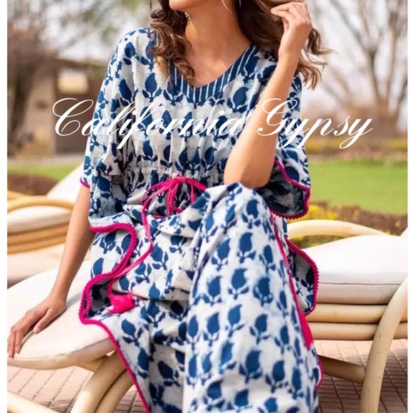 Kaftan Bohemian Chic Maxi Coverup Dress - Picture 8 of 9